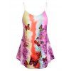 Plus Size Floral Butterfly Print Swing Tank Top - multicolor 4X