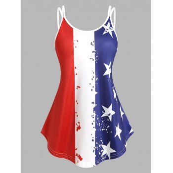 

Plus Size American Flag Print Cami Top, Multicolor
