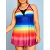 Tankini Arc-en-ciel à Taille Empire Grande Taille - multicolor 2X