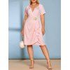 Robe Longueur à Genou Plongeante Chaîne de Grande Taille - Rose clair 2X