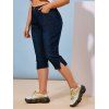 Jean Capri Moulant Simple à Coupe Moyenne de Grande Taille - Bleu profond 3XL