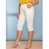 Pantalon Applique Longueur à Genou de Grande Taille - Blanc 1X