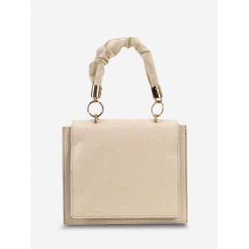 

Embossed Ruched Strap Shoulder Bag, Warm white