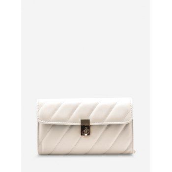 

Diagonal Quilted Chain Crossbody Bag, White