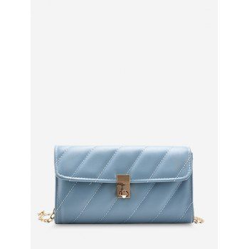 

Diagonal Quilted Chain Crossbody Bag, Blue koi