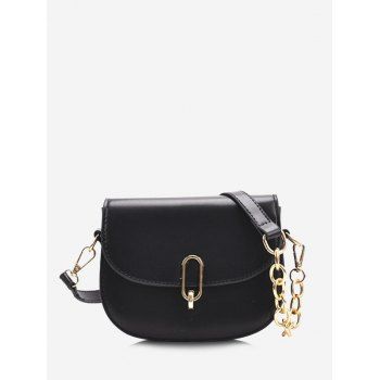 

Half Chain Crossbody Saddle Bag, Black
