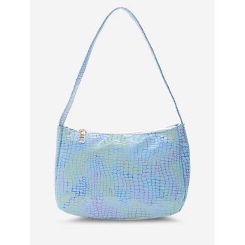 

Colorful Metallic Snake Print Shoulder Bag, Powder blue