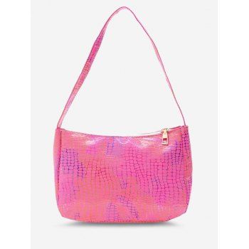 

Colorful Metallic Snake Print Shoulder Bag, Deep pink
