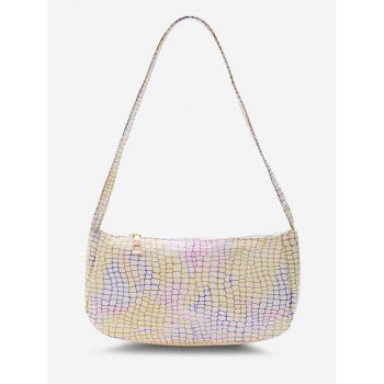 

Colorful Metallic Printed Shoulder Bag, White