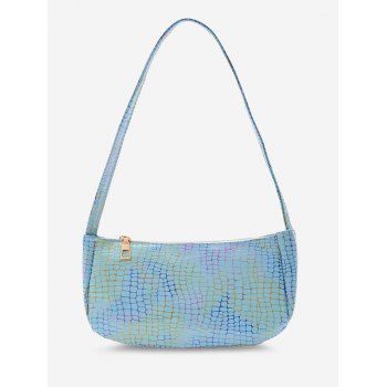 

Colorful Metallic Printed Shoulder Bag, Tron blue