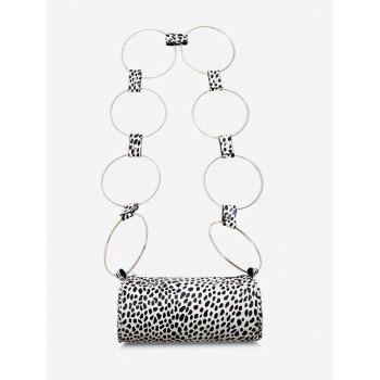 

Cow Print Ring Strap Crossbody Bag, Black