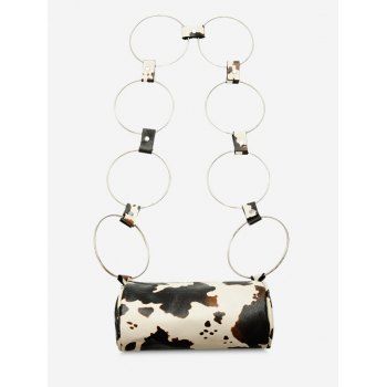 

Cow Print Ring Strap Crossbody Bag, Light khaki