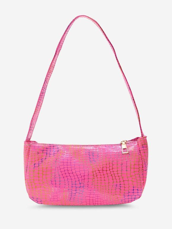 Sac à Bandoulière Motif Imprimé Métal Coloré - Rose Foncé 