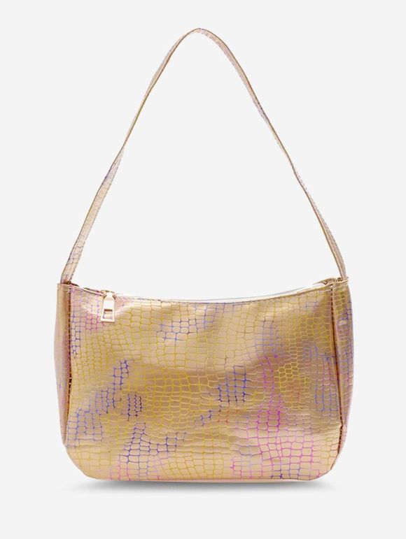 Sac à Bandoulière à Imprimé Serpent Coloré Métallisé - d'or 