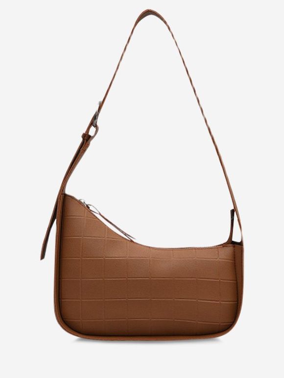Sac D'Ecole avec Sangle Bouclé en Relief Minimaliste - Brun 