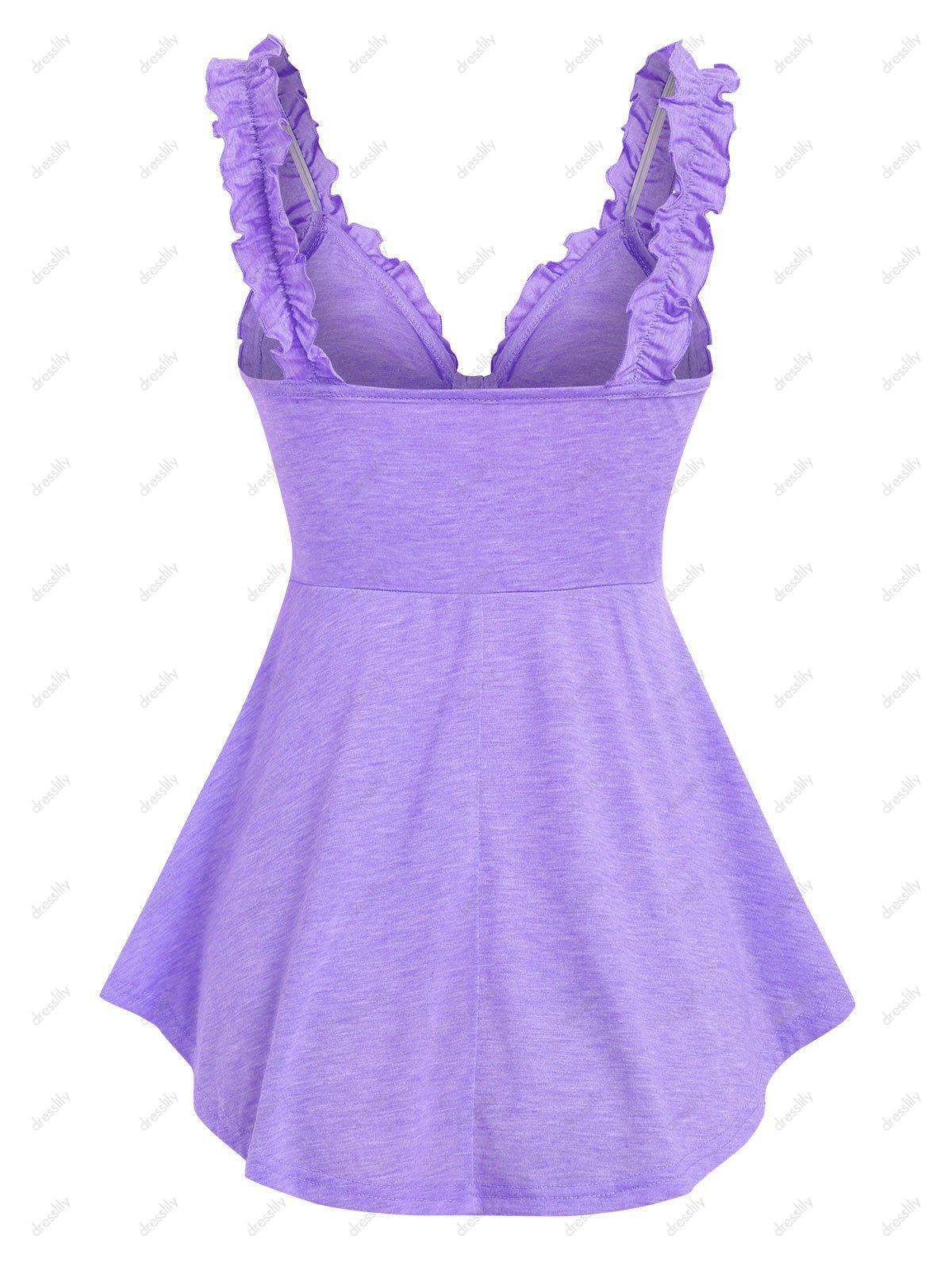 [23% OFF] 2021 Bowknot Sweetheart Neck Ruffled Tank Top In LIGHT PURPLE ...