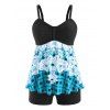 Tankini Short à Imprimé à Carreaux Grande Taille - Vert clair 3X