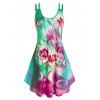 Robe à Imprimé Fleurs Multicolores Grande Taille - Vert 3X