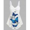 Débardeur Tordu Imprimé Papillon - Blanc XXL