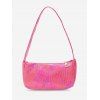 Sac à Bandoulière Motif Imprimé Métal Coloré - Rose Foncé 