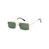 Lunettes de Soleil Rectangle en Métal - Vert Foncé de Mer 