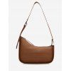 Sac D'Ecole avec Sangle Bouclé en Relief Minimaliste - Brun 