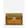 Sac à Bandoulière à Carreaux Imprimé Jointif - Jaune 