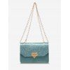 Sac à Bandoulière Chaîne Rectangle à Paillette - Bleu clair 
