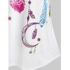 Dreamcatcher Print Skew Neck T Shirt - WHITE XXXL