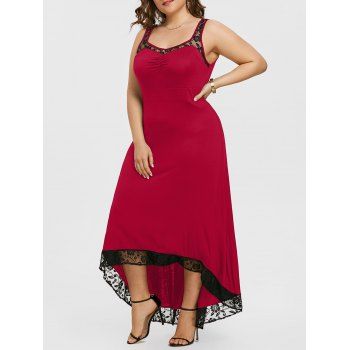 

Plus Size High Low Party Maxi Dress, Deep red
