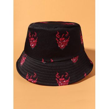 

Ghost Print Casual Bucket Hat, Black