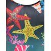Vacation Dress Marine Life Print Beach Mini Dress Crisscross Strappy A Line Sundress - LIGHT BLUE M