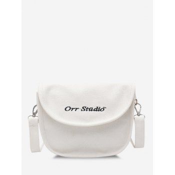 

Mini Canvas Flap Crossbody Bag, White