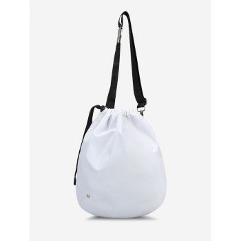 

Side Release Buckle Drawstring Cinch Bag, White