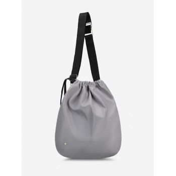 

Side Release Buckle Drawstring Cinch Bag, Dark gray