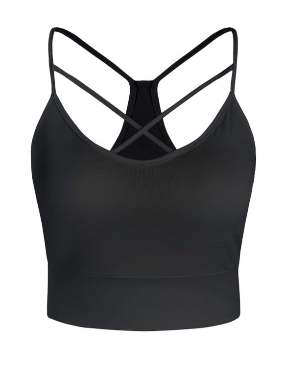 Haut Court Croisé à Bretelle de Grande Taille - Noir 5X