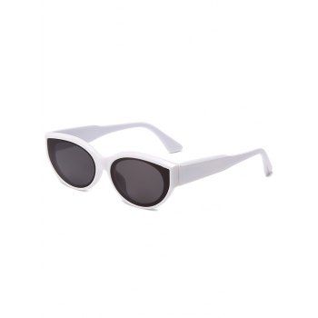 

Oval Frame Wide Temple Sunglasses, White