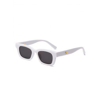

Rectangle Frame Wide Arm Sunglasses, White