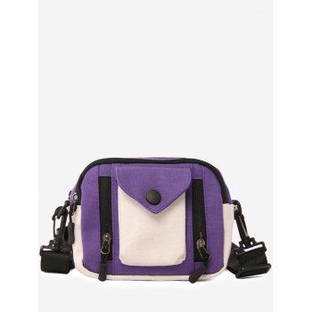 

Canvas Pocket Versatile Crossbody Bag, Purple flower