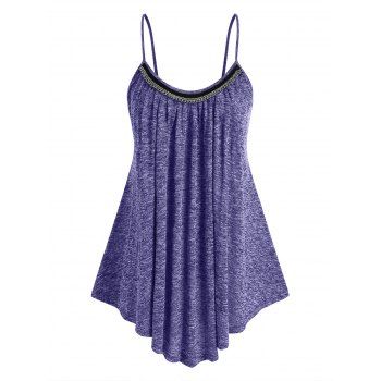 

Plus Size Chains Heathered Tank Top, Purple