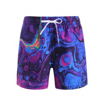 

Iridescence Print Drawstring Shorts, Purple