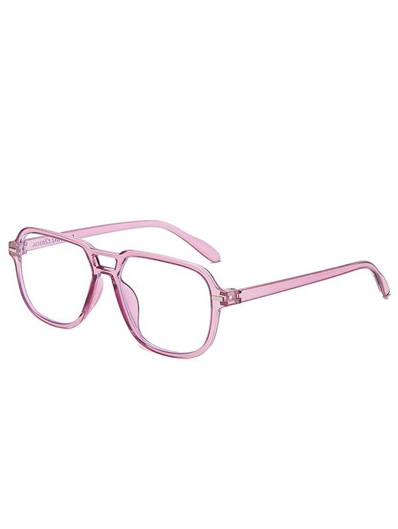 Lunettes à Double Cadre Carré à Style Vintage - Mauve 