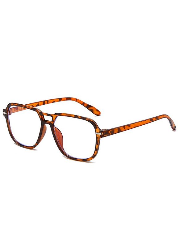 Lunettes à Double Cadre Carré à Style Vintage - Léopard 