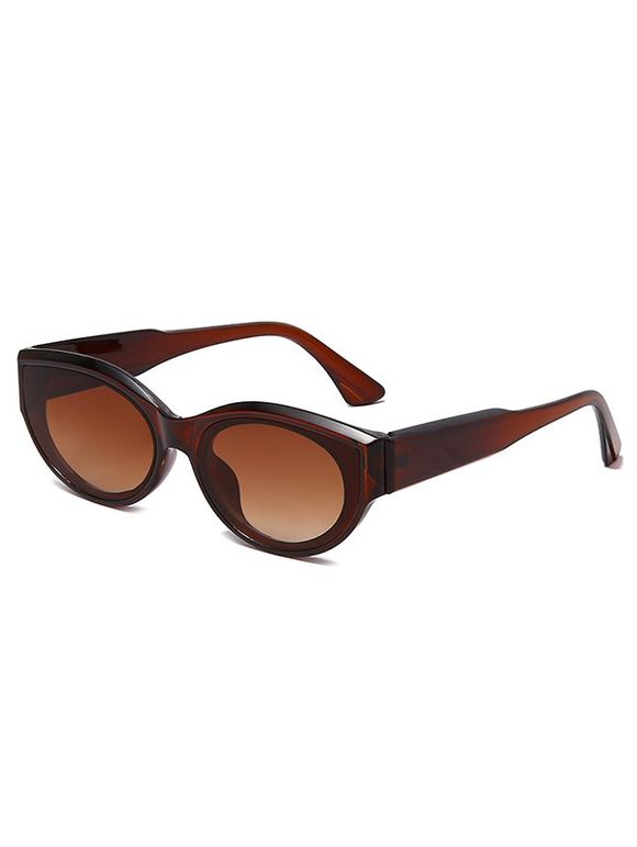 Lunettes de Soleil Ovales à Monture Large - marron foncé 