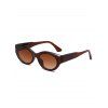 Lunettes de Soleil Ovales à Monture Large - marron foncé 