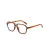 Lunettes à Double Cadre Carré à Style Vintage - Léopard 