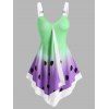 Débardeur Décontracté Ombré Anneau en O à Imprimé Pastèque à Ourlet Pointu - Violet clair 2XL