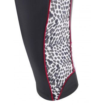 Knee Length Leopard Spots Panel Swim Shorts