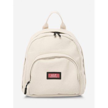 

Multi Compartment Canvas Casual Backpack, White