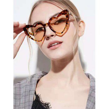 

Travel Heart Shape Anti UV Sunglasses, Leopard